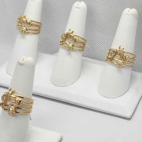 Brand New Brazilian 18k Gold Filled Sea Animals  Ring - Picture 2 of 4